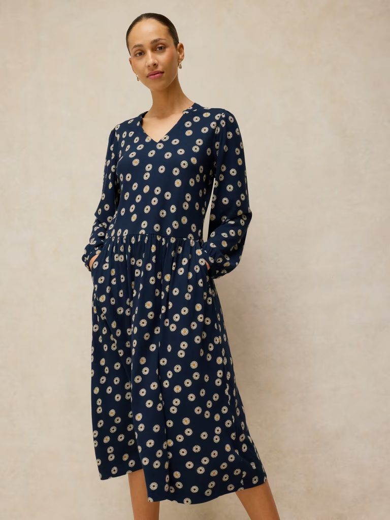 Leah Jersey Dress Navy Multi